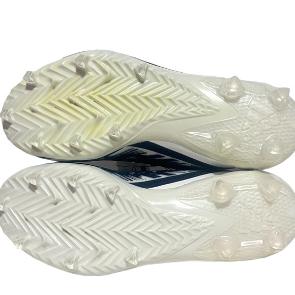 [GZ6912] Adidas Mens Adizero Cleats “White Team Navy Blue” Football Cleats - Picture 4 of 6
